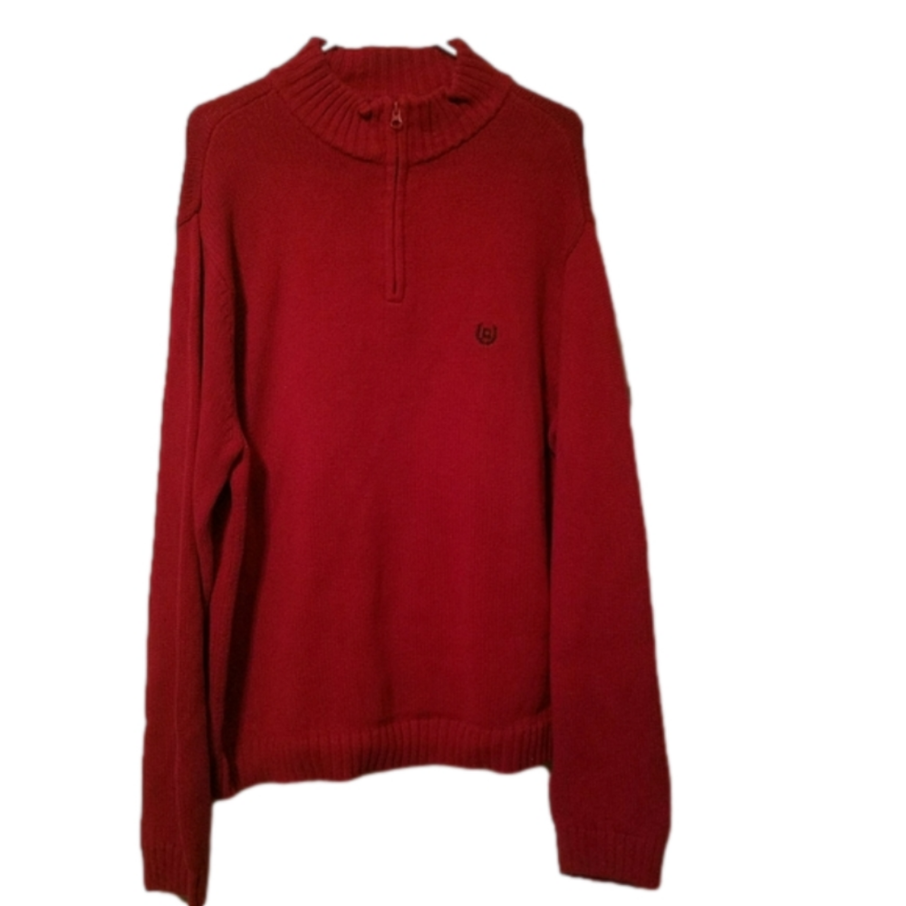 Chaps XL red quarter zip mens sweater